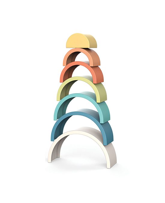 Torre Empilhar Arco Íris 7 Pcs Bio Plástico Giros