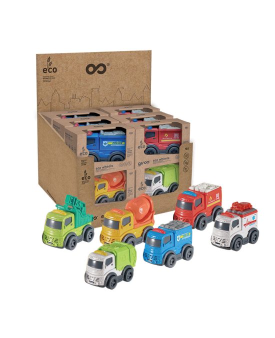 DIS 12 pcs com ECO Camião Urbano 8 cm Sort.